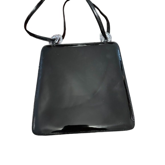 Vintage Charles Jourdan Black Patent  Leather Shoulder Cross-Body Shoulder Bag - Picture 12 of 16